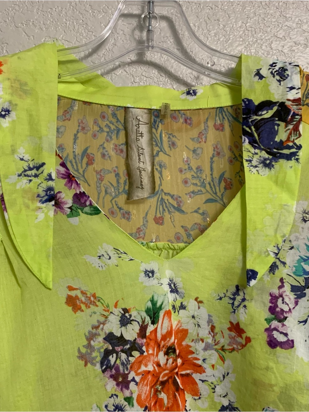 Aratta Silent Journey Shirt Top Blouse Womens M Floral Sheer Lightweight Boho - Picture 3 of 16
